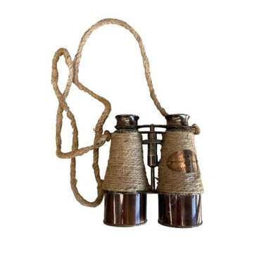 Brass Jute Binoculars 2 Tone at Online8 Furniture Auckland NZ