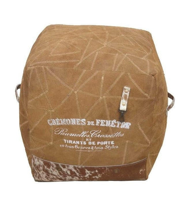 Buffalo Leather Pouf | Ottoman at Online8 Furniture Auckland NZ