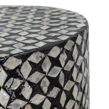 Capiz Black Side Table | Accent Stool at Online8 Furniture Auckland NZ
