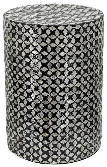 Capiz Black Side Table | Accent Stool at Online8 Furniture Auckland NZ