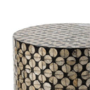 Capiz Circle Patterned Side Table | Accent Stool at Online8 Furniture Auckland NZ