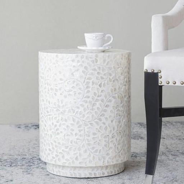 Capiz Side Table | Accent Stool at Online8 Furniture Auckland NZ