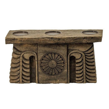 Carved 3 Pillar Candle Holder at Online8 Furniture Auckland NZ