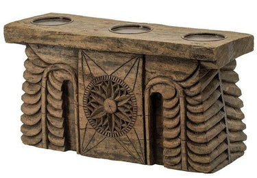 Carved 3 Pillar Candle Holder at Online8 Furniture Auckland NZ
