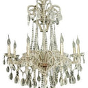 Chandelier Antique Silver Crystal - Large at Online8 Furniture Auckland NZ
