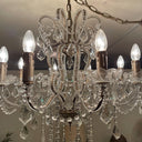 Chandelier Antique Silver Crystal - Medium at Online8 Furniture Auckland NZ