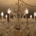 Chandelier Antique Silver Crystal - Medium at Online8 Furniture Auckland NZ