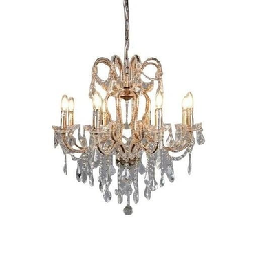Chandelier Antique Silver Crystal - Medium at Online8 Furniture Auckland NZ