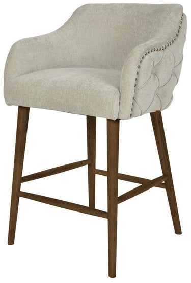 Charleston Buttoned Back Barstool - Oak Legs at Online8 Furniture Auckland NZ