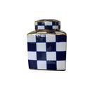 Checked Design Vases With Lid Set of 2 at Online8 Furniture Auckland NZ