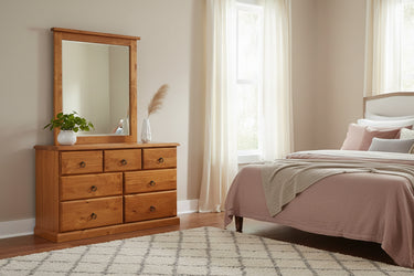 Classic 7 Drawer Dresser with Mirror at Online8 Furniture Auckland NZ