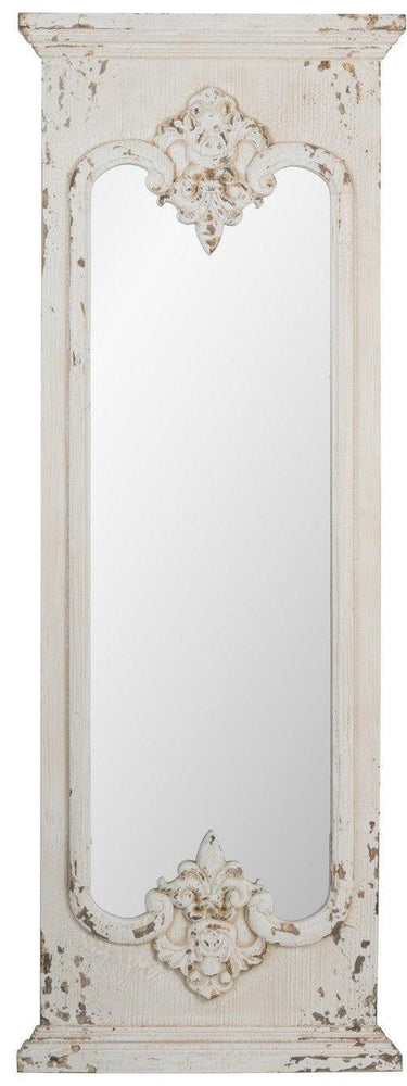 Classic Vintage Antique White Washed Wall Mirror at Online8 Furniture Auckland NZ