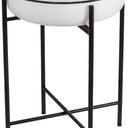 Classic vintage one-tier metal Bowl on Stand at Online8 Furniture Auckland NZ