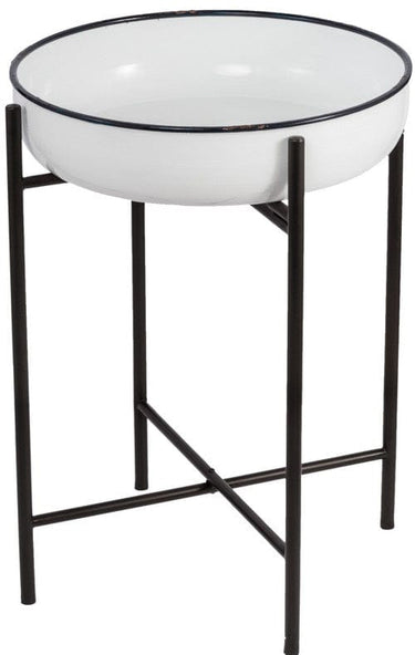 Classic vintage one-tier metal Bowl on Stand at Online8 Furniture Auckland NZ