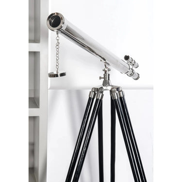 Cohasset Double Barrel Nickel Finish Floor Telescope on Tripod at Online8 Furniture Auckland NZ