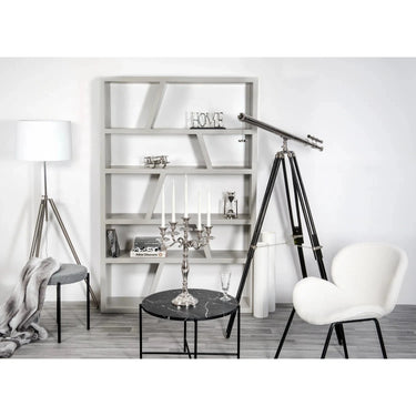 Cohasset Double Barrel Nickel Finish Floor Telescope on Tripod at Online8 Furniture Auckland NZ