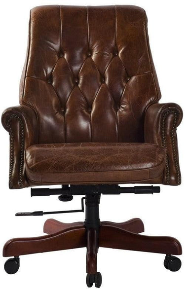 Columbus Vintage Leather Chesterfield Desk Chair at Online8 Furniture Auckland NZ