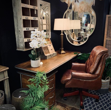 Columbus Vintage Leather Chesterfield Desk Chair at Online8 Furniture Auckland NZ