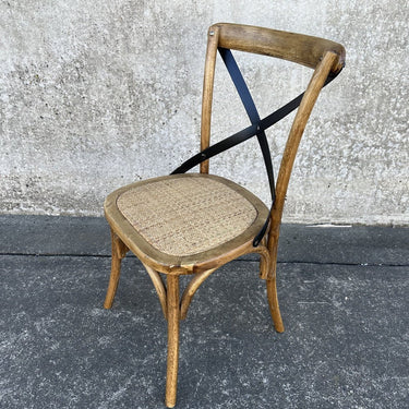 Cross Back Dining Chair - Antique Oak Natural at Online8 Furniture Auckland NZ