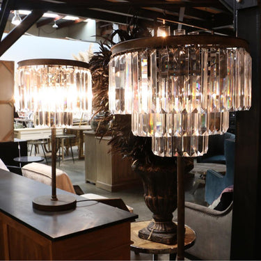 Deco Crystal Floor Lamp – Antique Black at Online8 Furniture Auckland NZ