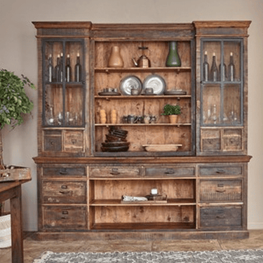 Baskerville Reclaimed Wooden Display Cabinet at Online8 Furniture Auckland NZ