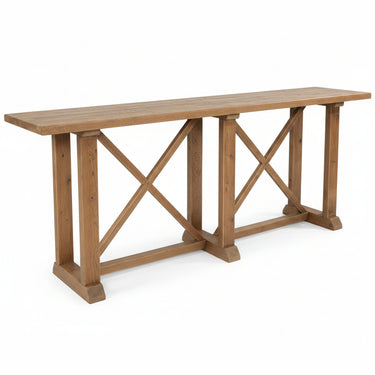 Double X Console Table - Reclaimed Oak at Online8 Furniture Auckland NZ
