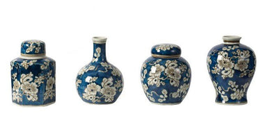 Floral Ceramic Jar Set/4 at Online8 Furniture Auckland NZ