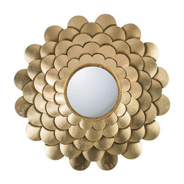 Gold Scalloped Iron Framed Accent Mirror - 800mm at Online8 Furniture Auckland NZ