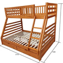 Harper Bunk Bed Natural with Two Drawers at Online8 Furniture Auckland NZ