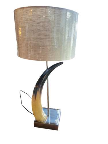 Horn Table Lamp with Nickel Base at Online8 Furniture Auckland NZ