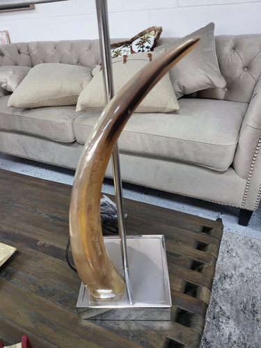 Horn Table Lamp with Nickel Base at Online8 Furniture Auckland NZ
