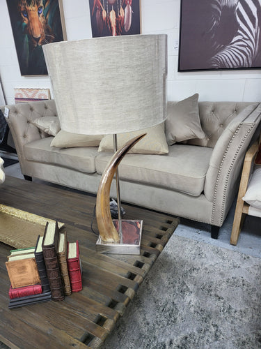Horn Table Lamp with Nickel Base at Online8 Furniture Auckland NZ
