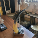 Horn Table Lamp with Nickel Base at Online8 Furniture Auckland NZ
