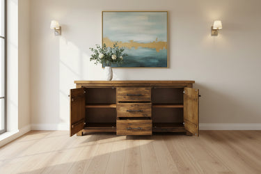 Industrial 2 Door 3 Drawer Buffet Table at Online8 Furniture Auckland NZ