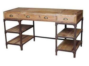 Industrial Pine & Iron Desk at Online8 Furniture Auckland NZ