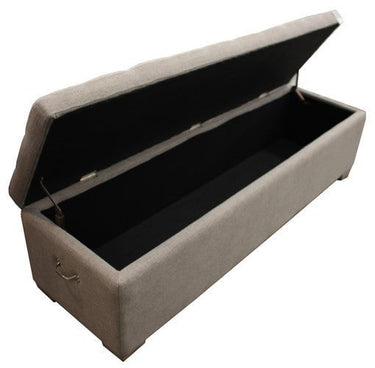 Lambton Linen Ottoman Blanket Box - Grey at Online8 Furniture Auckland NZ