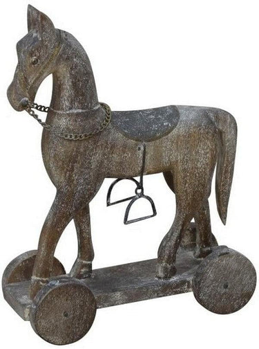 Large Wooden Rolling Horse at Online8 Furniture Auckland NZ