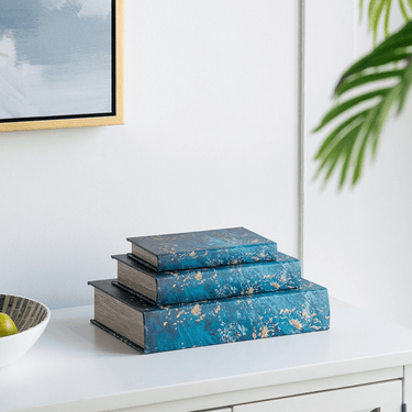 Leather Book Boxes S/3 at Online8 Furniture Auckland NZ