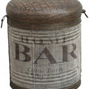 Leather & Canvas Ottoman/Stool at Online8 Furniture Auckland NZ