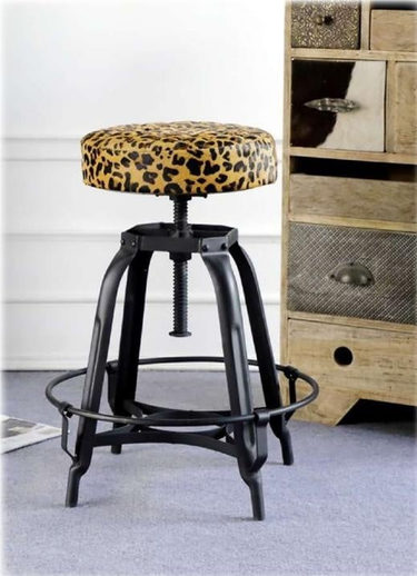 Leather Wind up Barstool - Adjustable Height at Online8 Furniture Auckland NZ