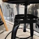 Leather Wind up Barstool - Adjustable Height at Online8 Furniture Auckland NZ