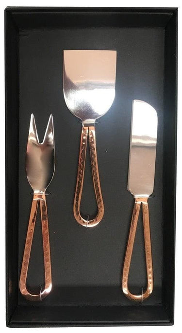Loop Cheese Set/3 - Shiny Copper Plated at Online8 Furniture Auckland NZ