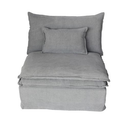 Malta Double Cushion Sectional Middle 1 Seater - Grey at Online8 Furniture Auckland NZ