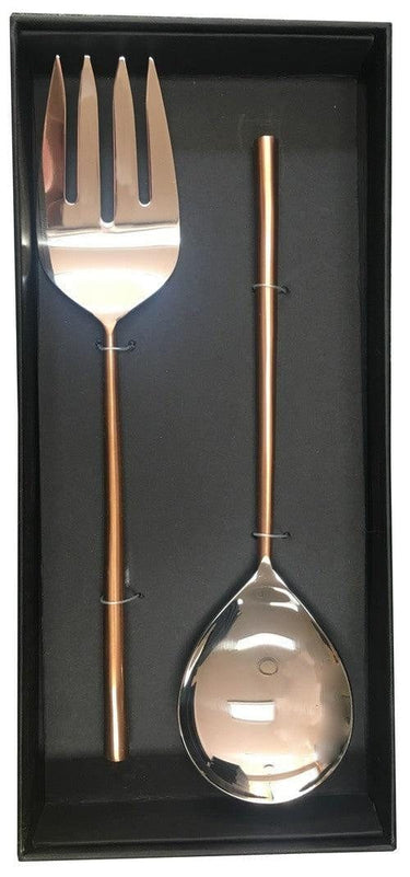 Master Dine Salad Serving Set/2 - Shiny, Copper Plated at Online8 Furniture Auckland NZ