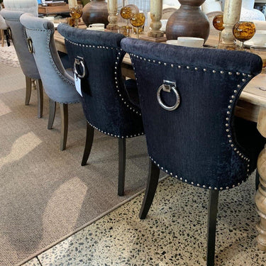 Miami Dining Chair - Black Chenille at Online8 Furniture Auckland NZ