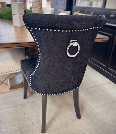 Miami Dining Chair - Black Chenille at Online8 Furniture Auckland NZ