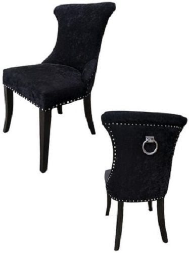 Miami Dining Chair - Black Chenille at Online8 Furniture Auckland NZ