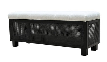 Mink Rattan & Boucle Blanket Box at Online8 Furniture Auckland NZ