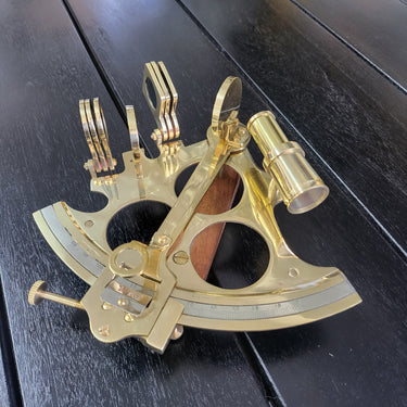 Nautical Solid Brass Sextant With Wooden Box at Online8 Furniture Auckland NZ