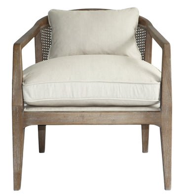 Newport Fabric Armchair - Oak & Linen at Online8 Furniture Auckland NZ
